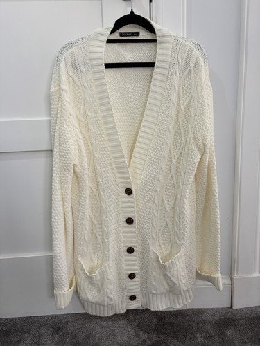 Ladies cream cardigan size m - ladies,