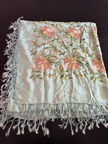 Vintage silk embroidered piano - embroidered,
