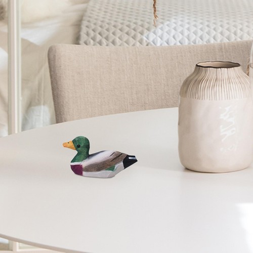 Wood painted duck ornament - duck,
