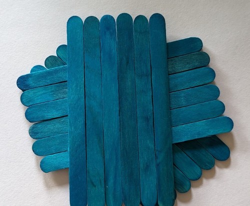 Blue wooden lollipop - blue,