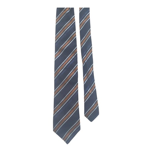Moschino silk tie blue brown - moschino,