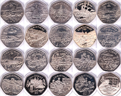 Coins 50p isle - coins, man