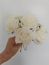 Bundle Of 20 Ivory Foam Roses 6.5cm/2.5"
