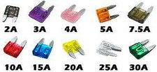 10 x Assorted Mini Blade Fuses (11mm x 15mm) o/e spec for Motorbike R