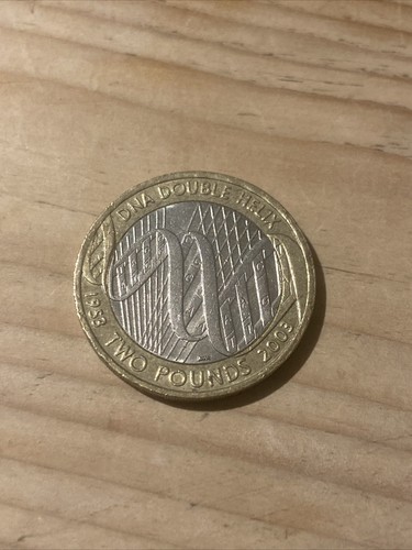 Dna double helix pound coin - dna,
