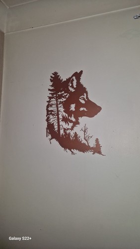 Bronze wolf metal wall - wolf, art