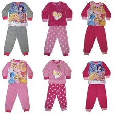 Girls Fleece Pyjamas Disney Barbie Childs Pyjama Set Kids PJs Nightwear