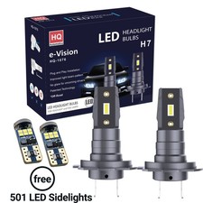 HQ Automotive e-Vision H7 Headlight LED Bulbs for NISSAN Leaf Hatch 2010–2017