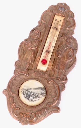 Antique thermometer bronze - antique,