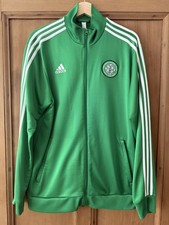 Retro Celtic FC Adidas Football Training Top Zip Jumper Large Track Jacket Green