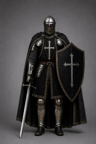 Black knight templar armor - black,