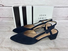 John Lewis Alyssa Slingback Block Heel Suede Shoes Size UK 8