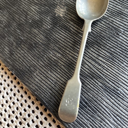 Antique silver spoon featuring - silver,
