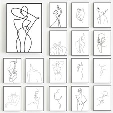 One Line Prints Modern Wall Art Minimalist Design Fashion Stylish Posters Decor