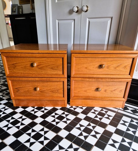 Plan teak bedside tables - plan,