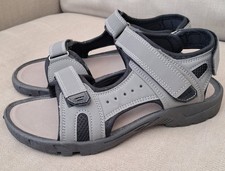 Ladies Walking Casual Sandals Grey Size 7 Cotton Traders Flat Comfort Sandals