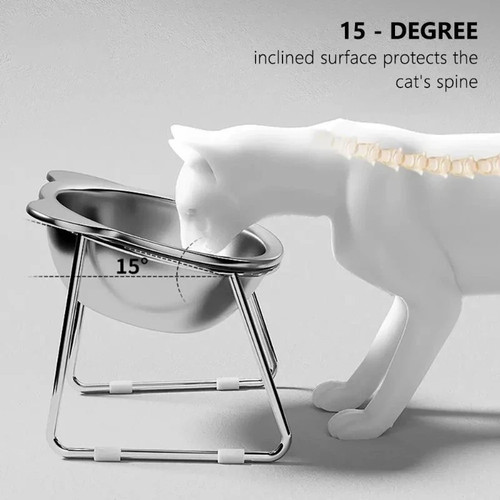 Raised cat bowl tilt 304 - cat,
