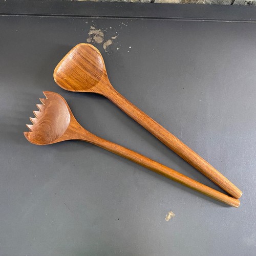 Wooden salad servers - wooden,