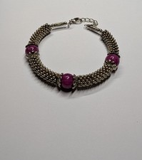 Elegant silver tone beaded