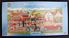 Gibson's 636 Jigsaw Puzzle Railroad Crossing Good Condition Edge Pieces Sorted