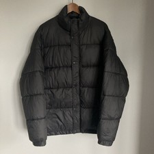 Zara Puffer Coat Mens Large Black Padded Jacket No Hood Short