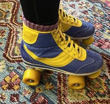 Vintage Retro Blue Suede Faux