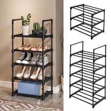 3/5 Tier Metal Shoe Stand Storage Organiser Rack Lightweight Compact Space Save