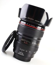 Canon EF 24-105mm F4 L IS Image Stabilizer USM AF Lens F&R Cap & Hood EOS DSLR