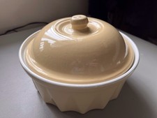 Vintage Cream Stonewear Casserole Dish, Bevelled Sides, VGC