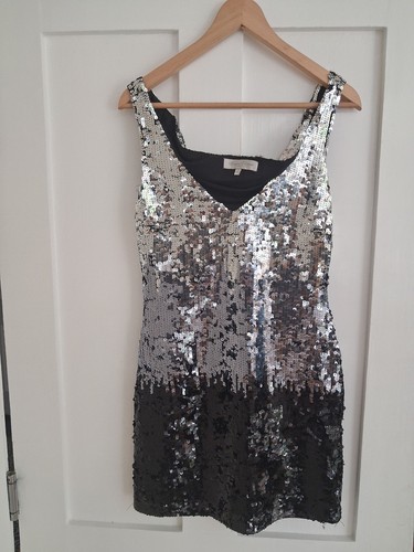 Sequinned silver and black