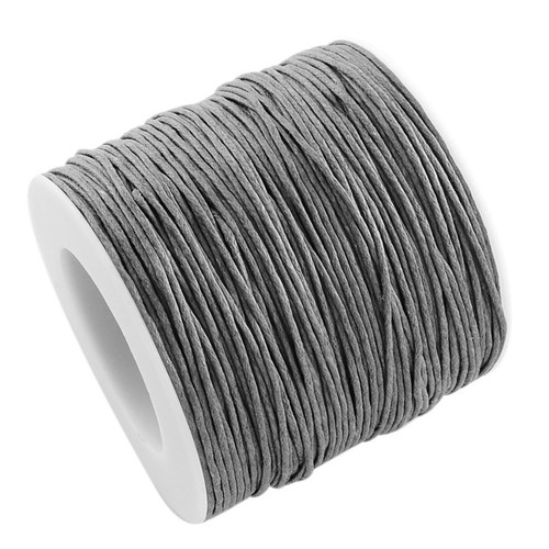 Round waxed cotton cord - round, 1mm
