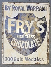 “FRY’S HIGH CLASS CHOCOLATE’ Original Enamel Sign. 90cm x 60cm.