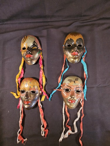 Vintage brass venetian mask - brass,