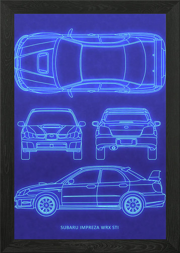 Impreza wrx sti - sti, framed