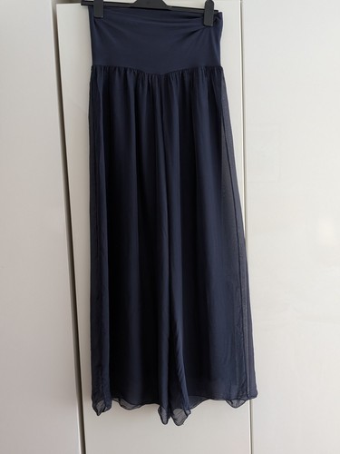 Ladies navy palazzo silk - ladies,