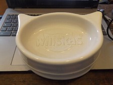 WHISKAS CAT CERAMIC FEEDING WATER DISH WHISKER’S WHITE CAT BOWL LIMITED EDITION