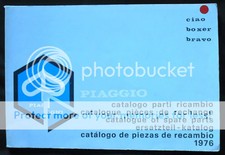 PIAGGIO Boxer Bravo Ciao MOPED ILLUSTRATED SPARE PARTS LIST 1976 #171140/P.R.