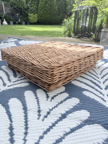 Large flat rattan basket - rattan, +