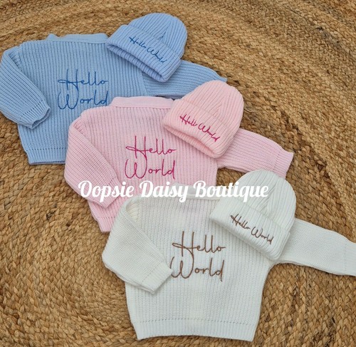 Hello world knitted baby - hello,