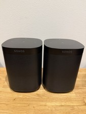 2 X Sonos One Gen2 Speakers Black With Power Cables