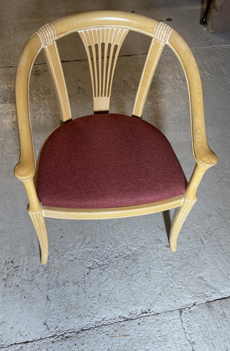 Tub chair light - wood, red