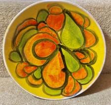 STUNNING POOLE POTTERY DELPHIS PATTERN PLATTER c 1970 YELLOW GROUND