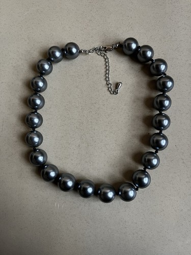 Faux pearl necklace large - faux,