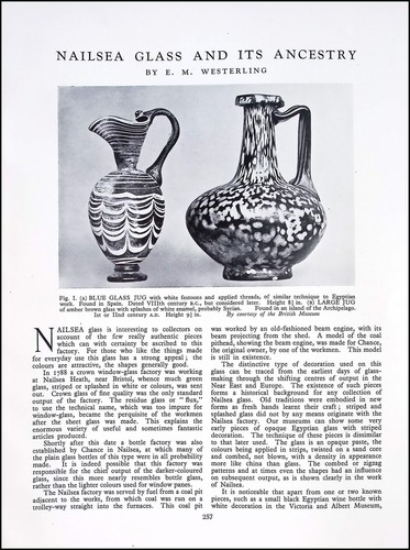Nailsea glass its ancestry - glass, &