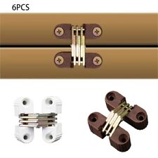 6 Pc Invisible Cross Hinge Concealed Cabinet Cupboard Door Wooden Boxes Hinges