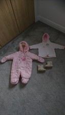 BABY GIRL PINK SNOWSUIT 0-3