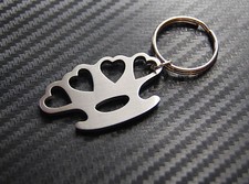 HEART KNUCKLE DUSTER Love Hate Keyring Keychain Key Stainless Steel Gift