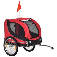 Dog Bicycle Trailer 2-Wheel Pet Carrier Bike Cart Red Steel 30kg Hitch