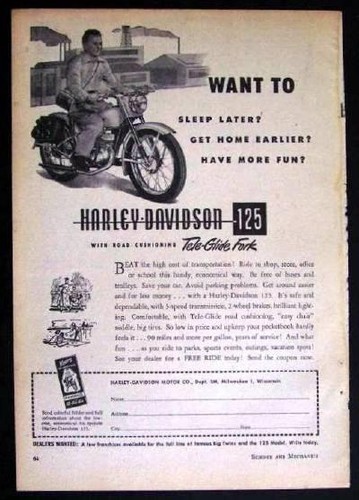 1951 harley davidson 125 want - davidson,