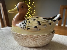 Vintage Ceramic Duck on Nest